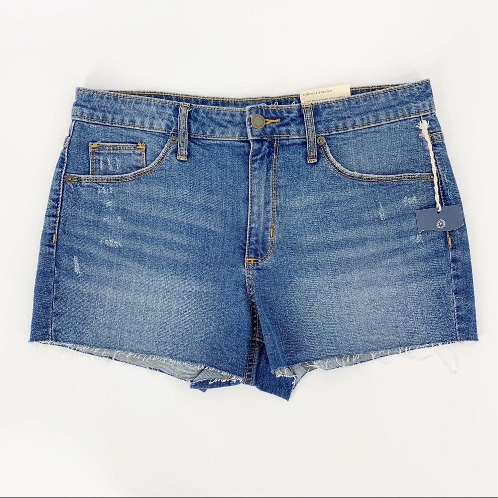 Universal Thread Denim Shorts High Rise Shortie Distressed Blue 10 Summer‎ Boho